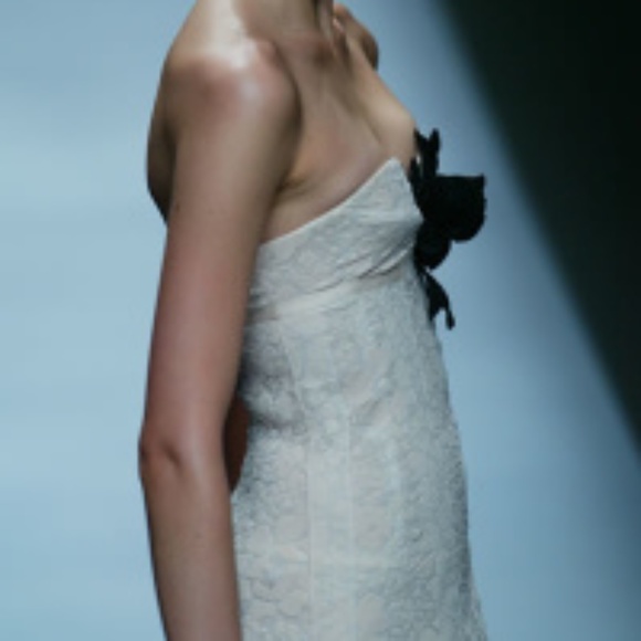 ROCHAS Voile Couture Dress in Blush. Black Flower Accent. Stunning. XS 🪷 - Picture 8 of 17